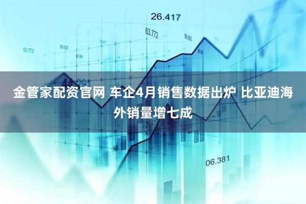 金管家配资官网 车企4月销售数据出炉 比亚迪海外销量增七成
